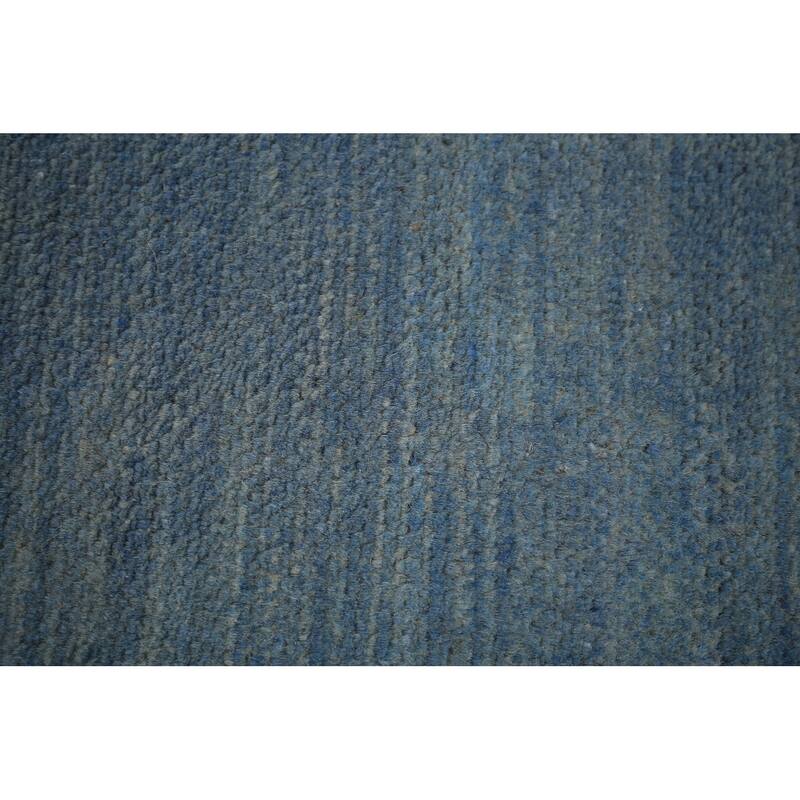 Blue Modern Gabbeh Oriental Area Rug Hand-Knotted Wool Carpet - 6'6" x 9'6"