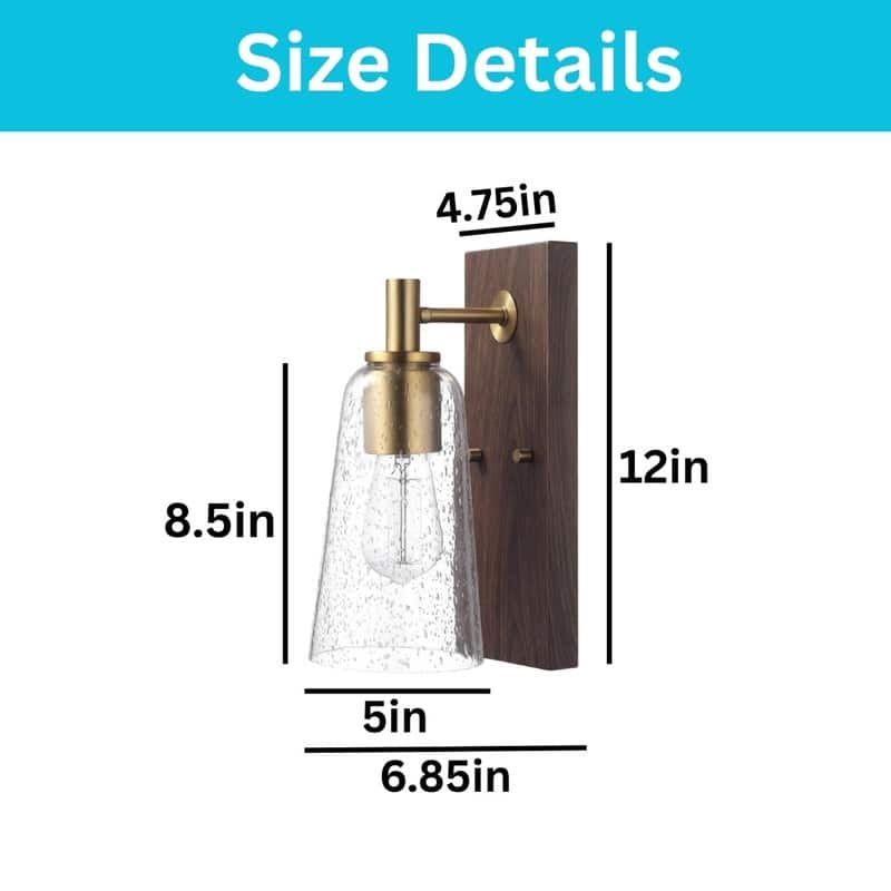 1 Light wall sconce dark wood wall lighting iron wall light fixture