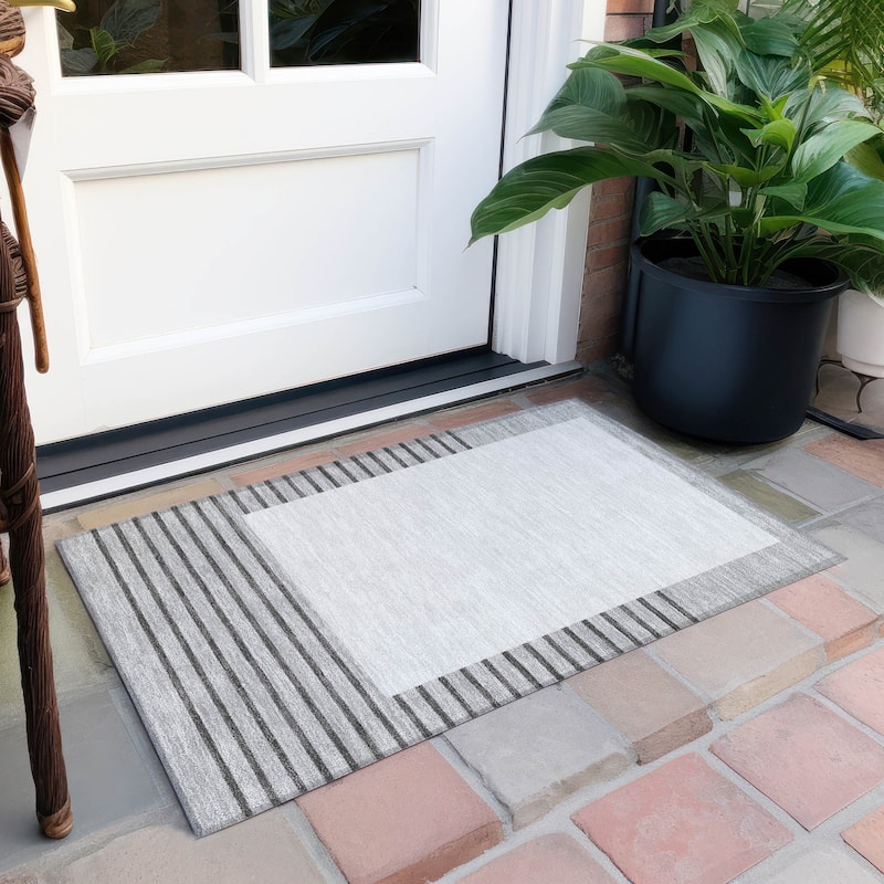 Machine Washable Indoor/ Outdoor Modern Deco Chantille Rug