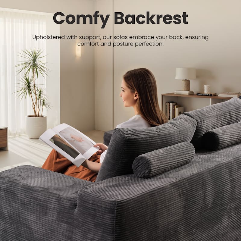 ​​OVIOS Lazy Chaise Lounge Sofa with Ottoman​