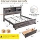 preview thumbnail 24 of 66, Farmhouse Bed Frame with 54" Tall Storage Bookcase Headboard