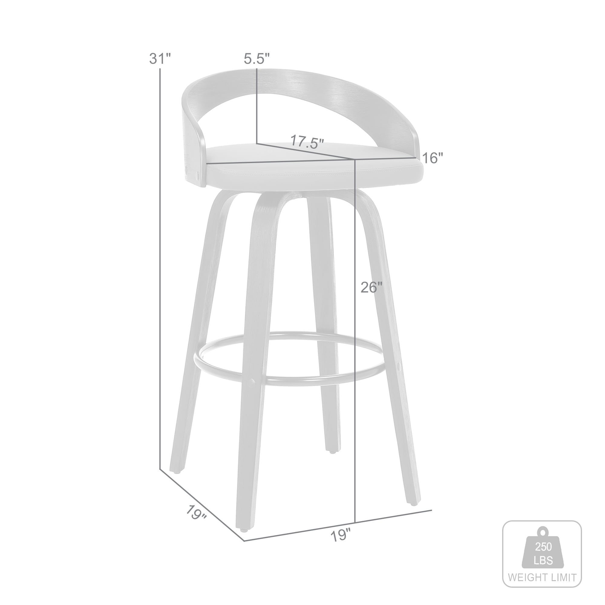 Carson Carrington Solavagen Mid-Century Modern Swivel Counter or Bar Stool