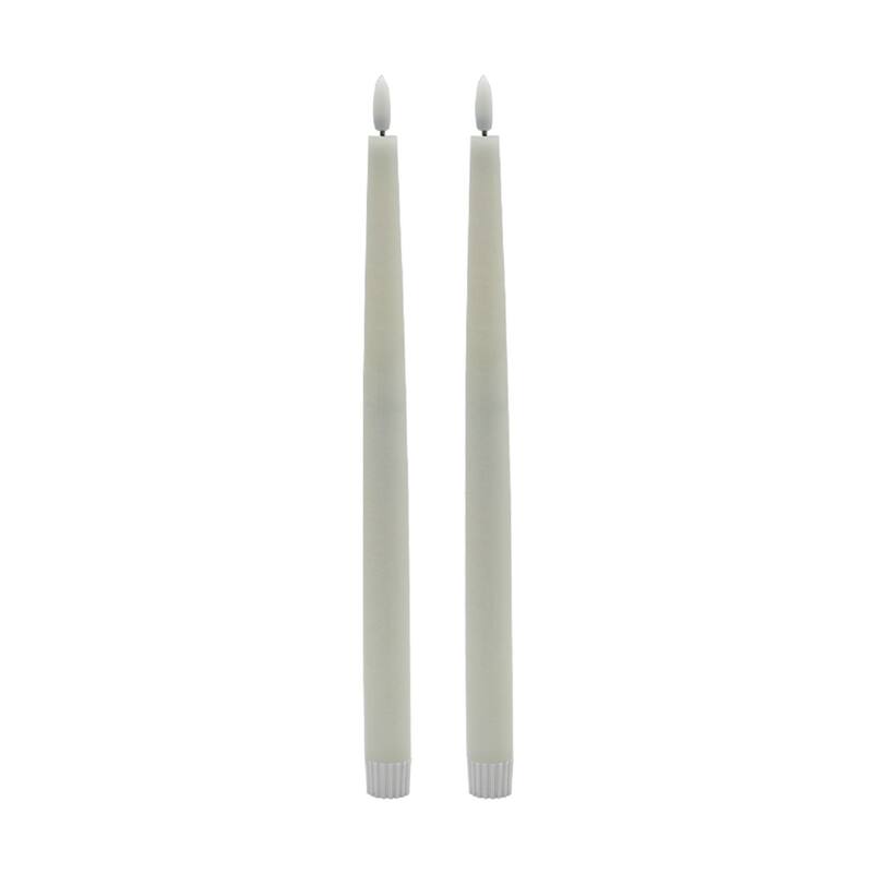 Tall 3D Flame LED Taper Candles - 11.75" - Set of 2