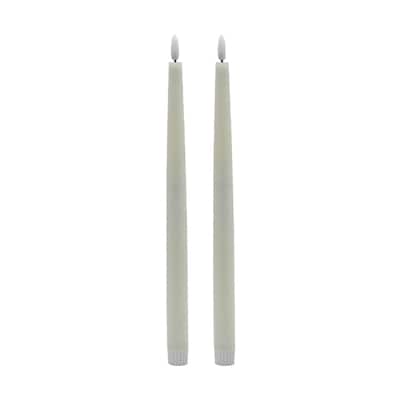 Tall 3D Flame LED Taper Candles - 11.75" - Set of 2