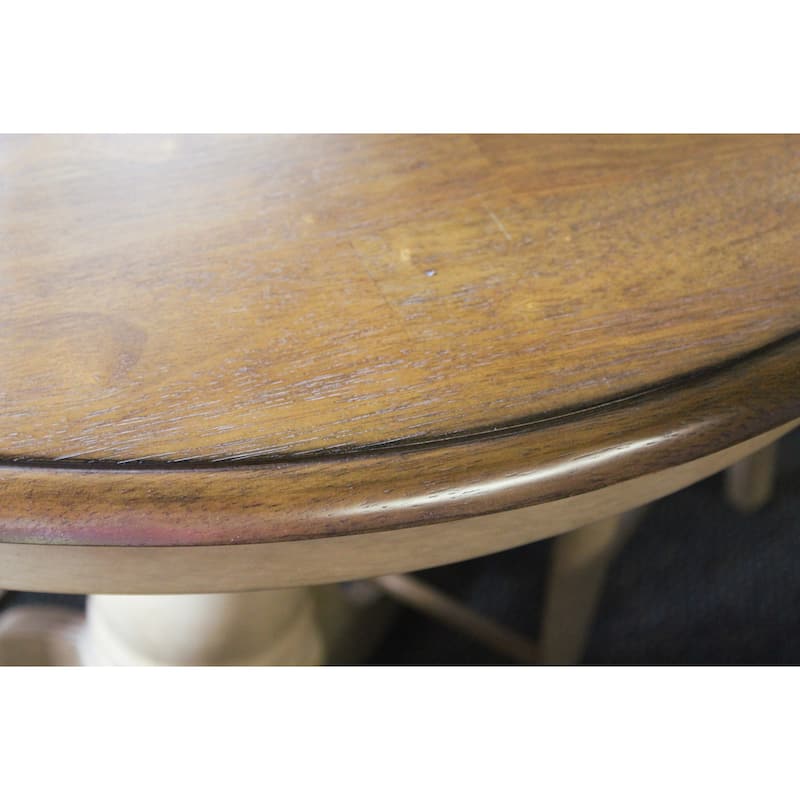 Round Pedestal Dining Table - 36 Inch Table Seats 4 - Modern Farmhouse Style