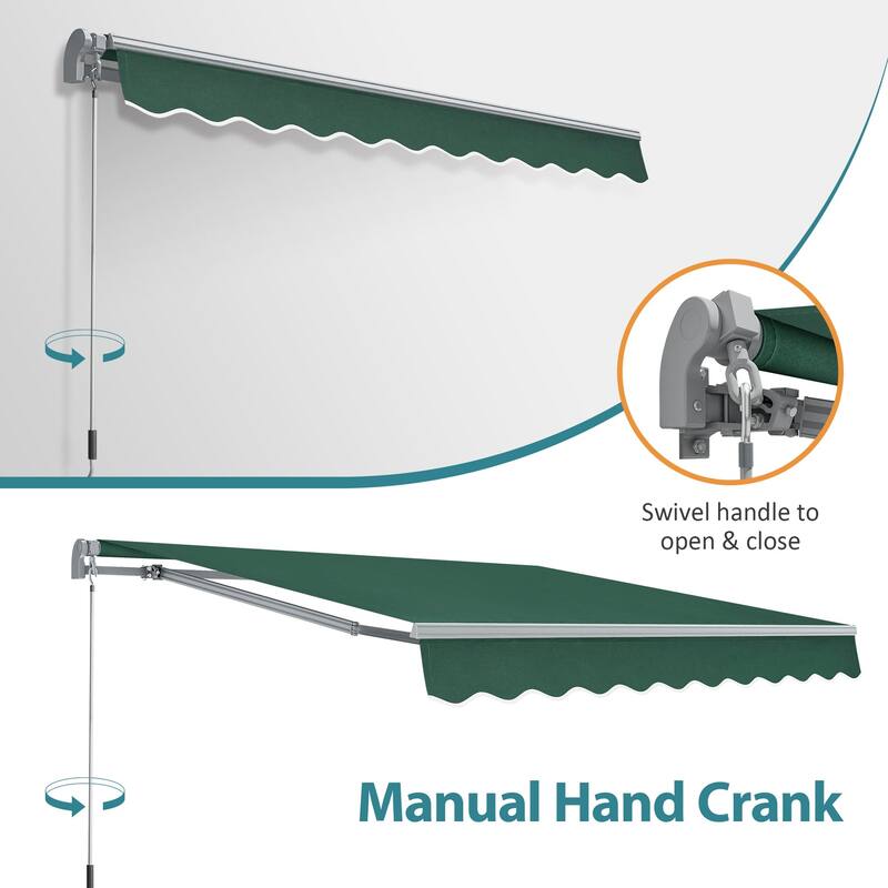 MCombo Patio Awning 12x8 Feet Sunshade Canopy for Manual Retractable Awnings, 4664