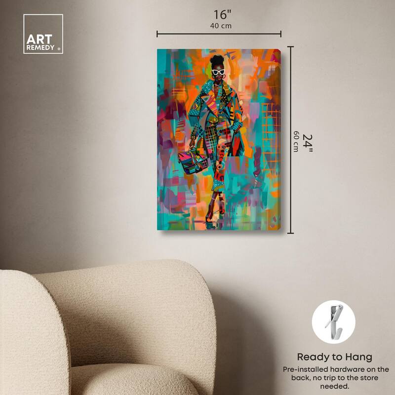 Bold Patchwork Style Canvas by Art Remedy, Gallery Wrapped