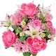 preview thumbnail 11 of 43, 24-stem Faux Tiger Lily and Peony Mixed Bouquet GPB4307-PINK