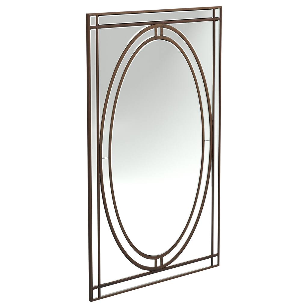 Larissa Silver Beveled Edge Framed Wall Mirror Black