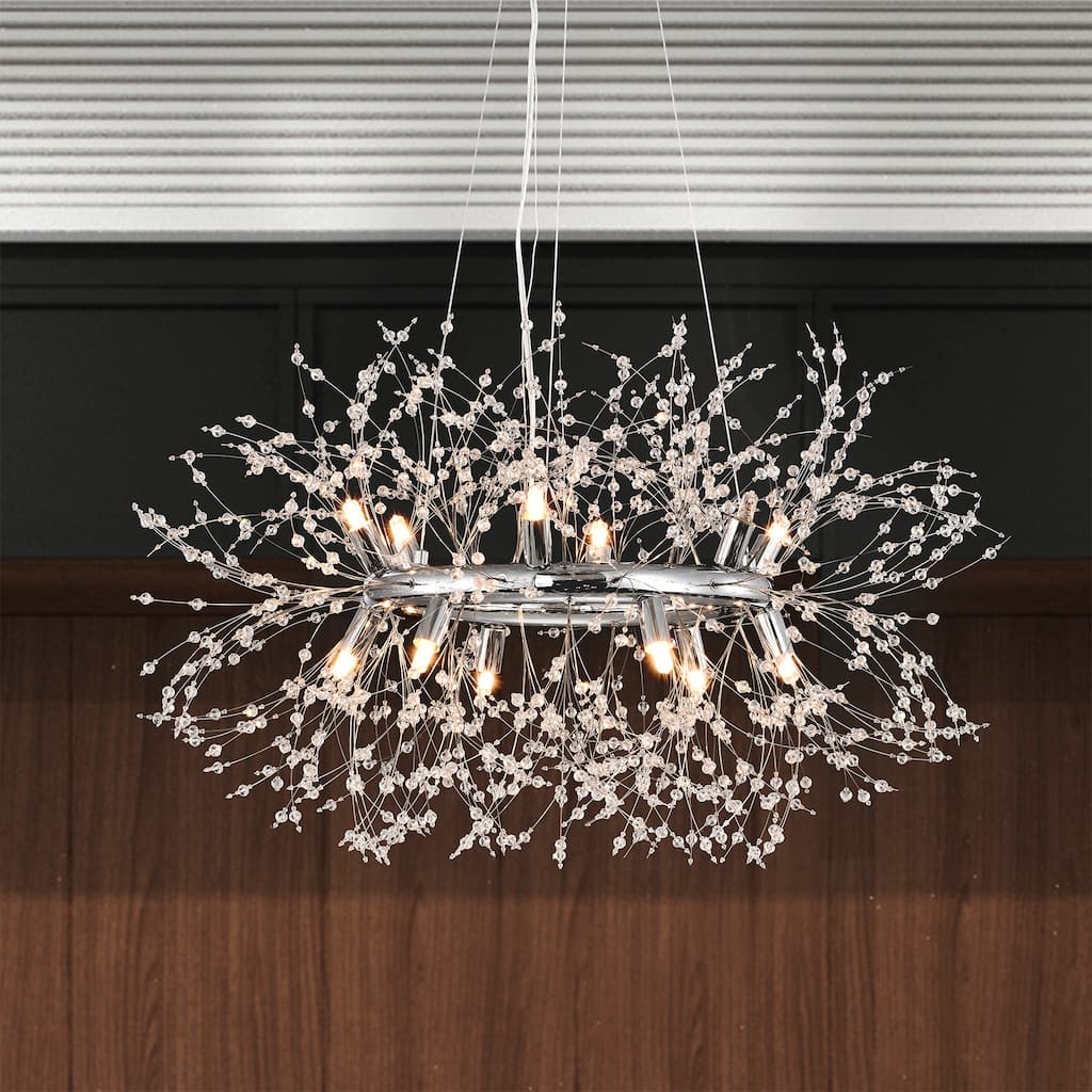 Xhosa 30 Inch chrome Polish Crystal Chandelier 12 Light