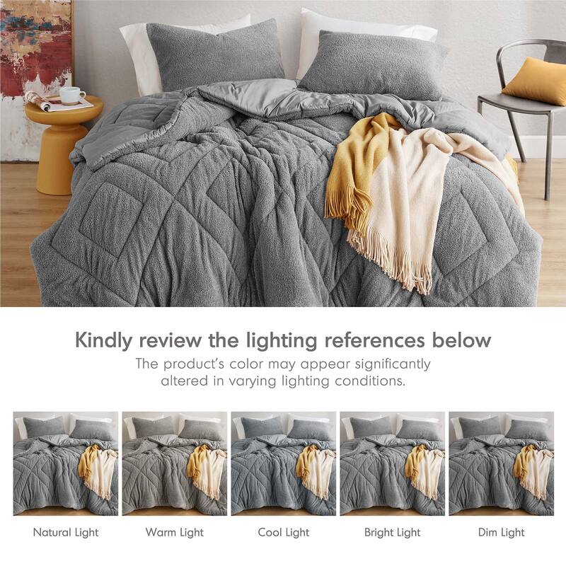 Chelsea Square Kyla Double Diamond Quilted Teddy Comforter Set