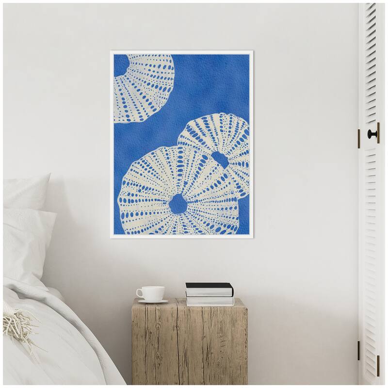 Kate and Laurel Sylvie Ocean charms ll Framed Canvas by Nikita Jariwala