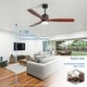 preview thumbnail 44 of 51, 60 Inch Solid Wood Ceiling Fan with Light and Remote, Reverse Functions, Integrated Light Optional