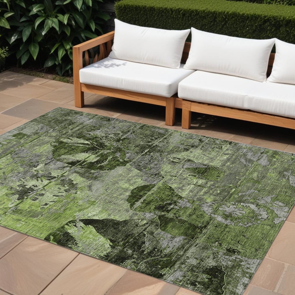 Mami Artistic Abstract Weather Resistant Classic Meets Modern Outdoor Rug