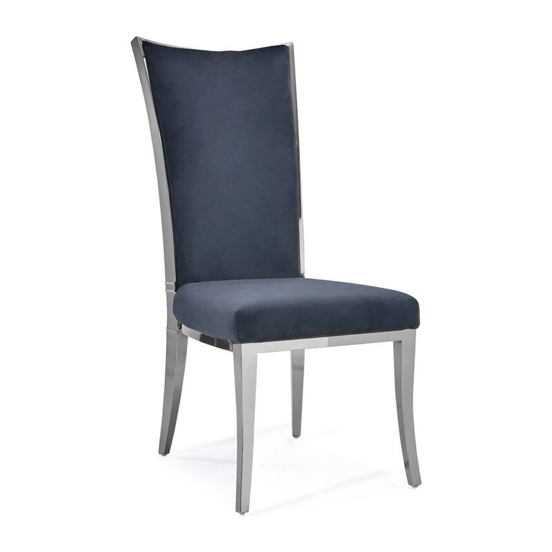 Massimo Silver Stainless Steel Dining Chair - Black