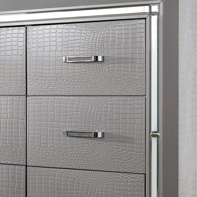 Ruff Crocodile Contemporary Wood 9-Drawer 2-piece Dresser and Mirror Set by Furniture of America