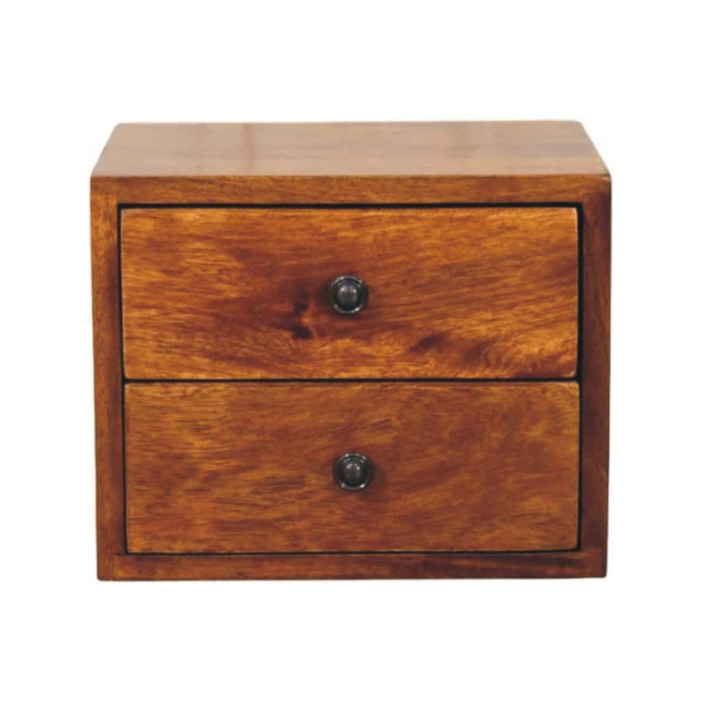 Artisan Furniture Solid Wood Solis 2-Drawer Chestnut Wall Mounted Nightstand