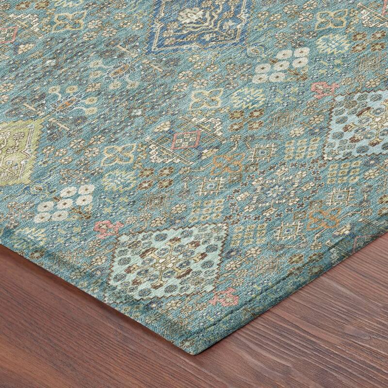 Machine Washable Indoor/ Outdoor Boho Panel Chantille Rug