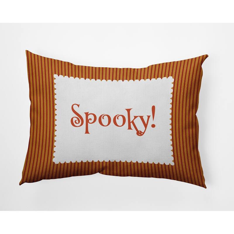 Halloween Spooky Ticking Accent Pillow - Dark Red - 14" x 20"