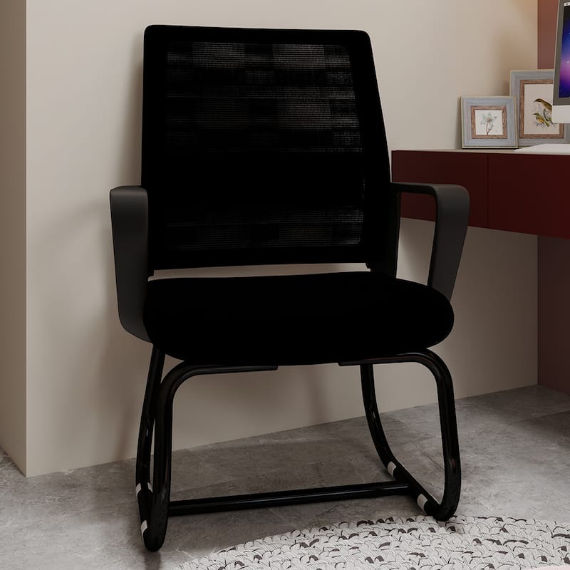 Roomfitters Minimalist Modern Office Chair - Metal Frame, Soft & Comfortable, Home & Office Use - Black