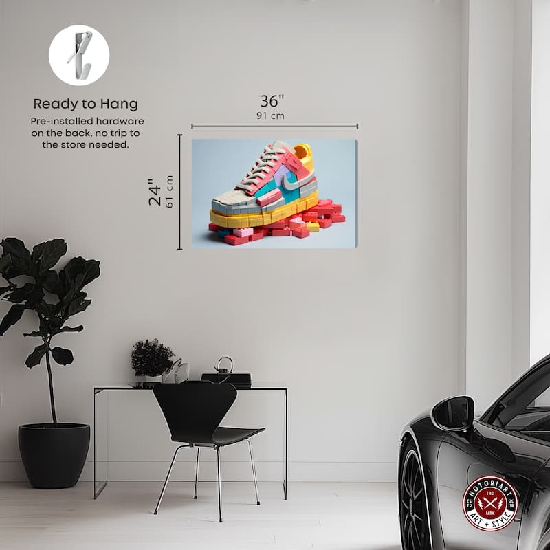 Notoriart Toy Sneaker Pastel Gallery Wrapped Sneaker 1 Piece Canvas Wall Art