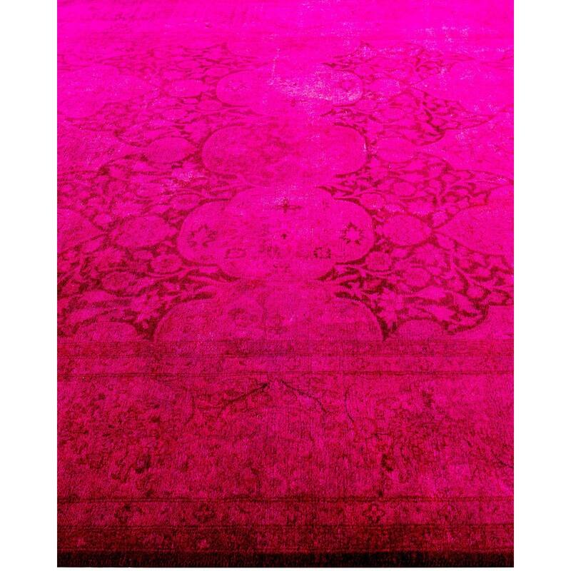 Fine Vibrance One-of-a-Kind Hand-Knotted Area Rug - Pink, 6' 2" x 9' 1" - 6' 2" x 9' 1"