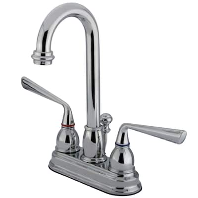 Kingston Brass Silver Sage Centerset Bathroom Faucet with Metal Lever