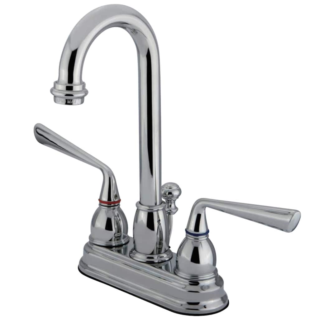 Kingston Brass Silver Sage Centerset Bathroom Faucet with Metal Lever