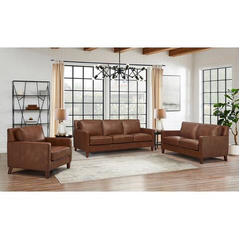 Hydeline Ashby Top Grain Leather Sofa Sets, Sofa, Loveseat and Chair - Sofa, Loveseat, Chair