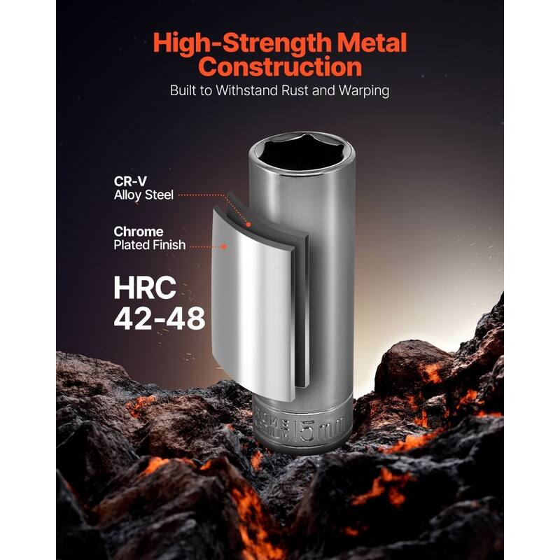 Black CR-V Alloy Steel 104-Piece 3/8-Inch Socket Set with Chrome Finish and High-Torque Design - 21.06 x 3.50 x 16.14