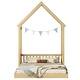 preview thumbnail 8 of 7, Natural Full Floor House Bed wRoof Framed Headboard and Guardrails