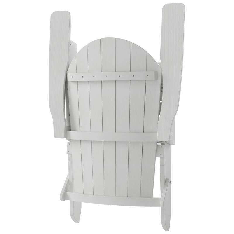 Vineyard HIPS Outdoor Folding Eco-Friendly Seashell Adirondack Chair with Ottoman & Side Table (3-Piece Set)