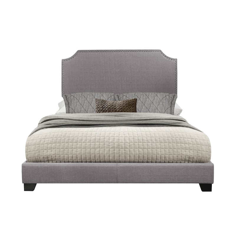 Wyman Gray Fabric Upholstered Panel Bed - Queen