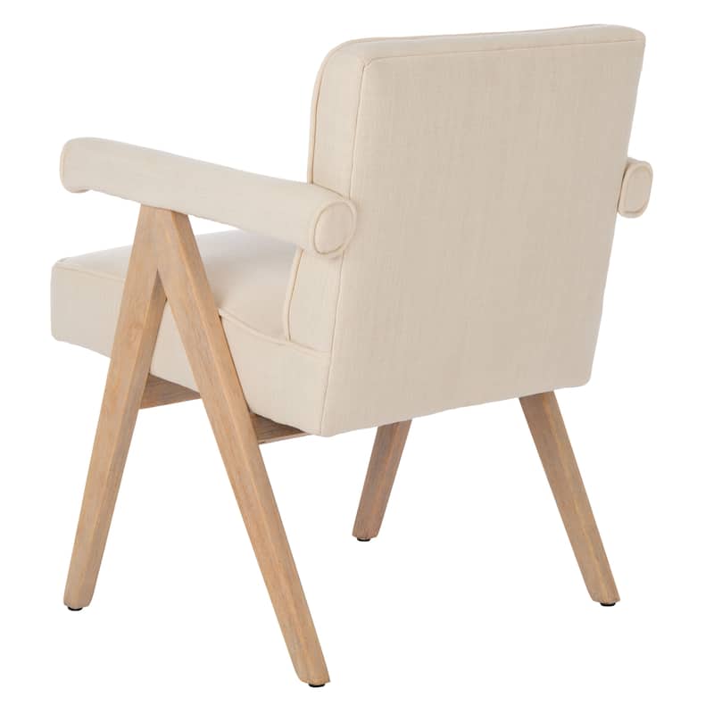 SAFAVIEH Suri Mid-Century Walnut Wood Arm Chair - 23.2" Wx 24" L x 29.9" H