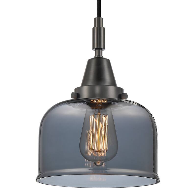Innovations Lighting 447-1P-G73 Bell 8" Wide Mini Pendant with Light - Matte Black