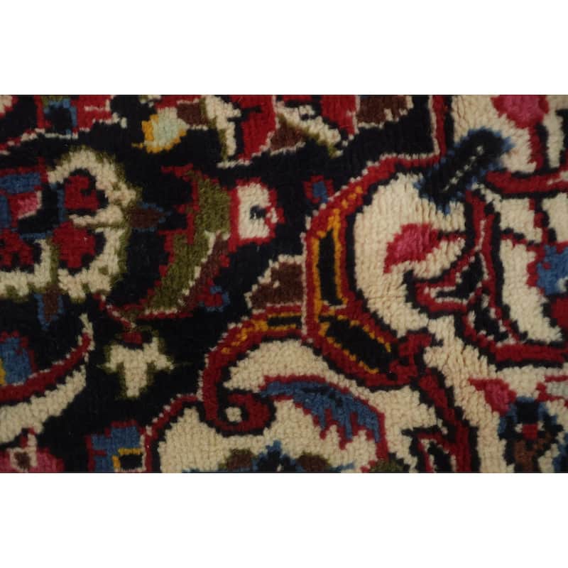Hand Knotted Oriental 100% Wool Carpet Traditional Floral Red Kashan Area Rug - 11' 4'' X 7' 8''