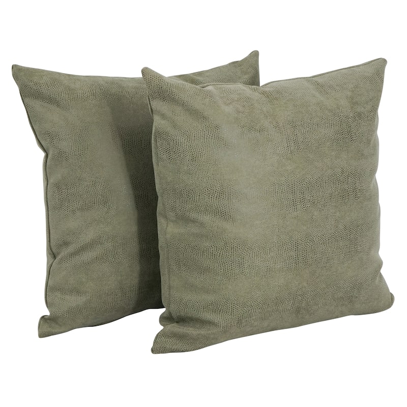 17-inch Sage Green Faux Leather Throw Pillows (Set of 1, 2,or 4) - Set of 2 - Sage Green