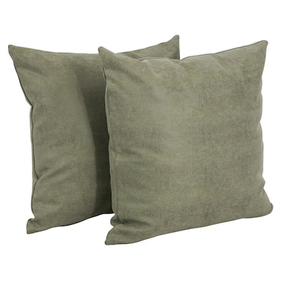 17-inch Sage Green Faux Leather Throw Pillows (Set of 1, 2,or 4)