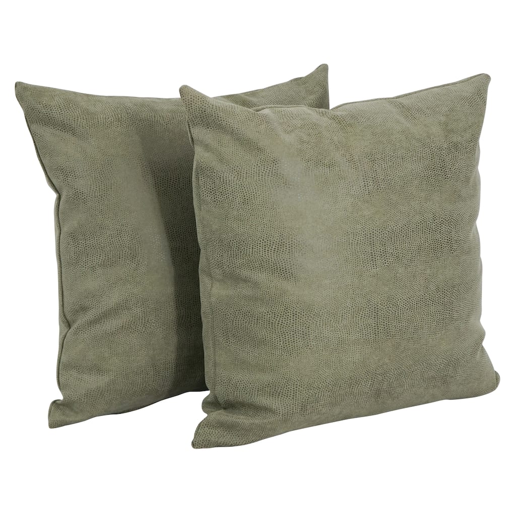 17-inch Sage Green Faux Leather Throw Pillows (Set of 1, 2,or 4)