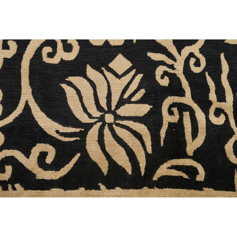 Vegetable Dye Oriental Nepalese Area Rug Hand-knotted Wool Carpet - 8'1" x 10'2"