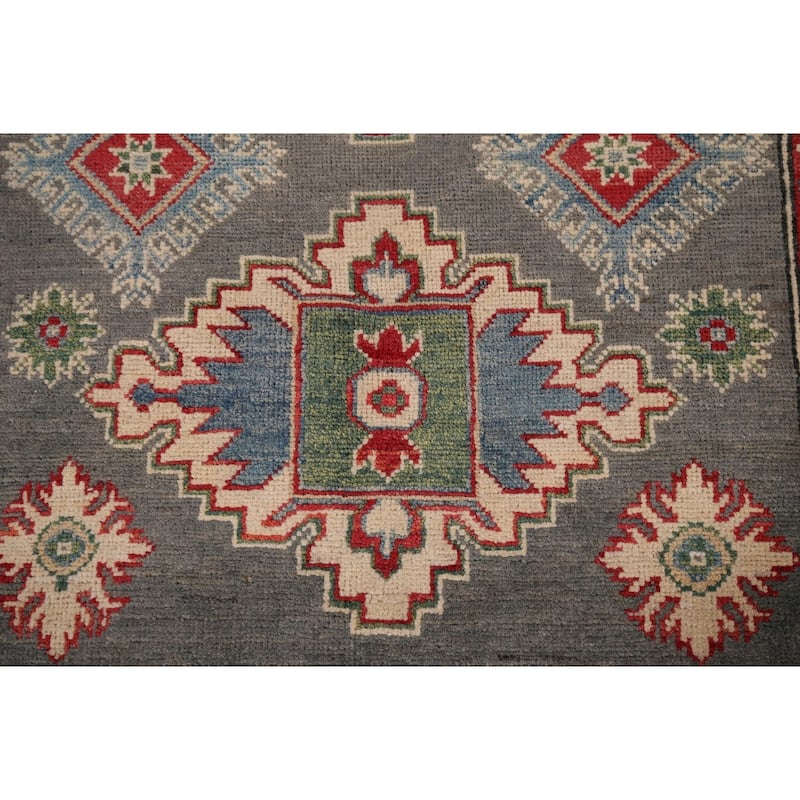 Traditional Kazak Foyer Rug Handmade Wool Carpet - 4'0" x 5'11"