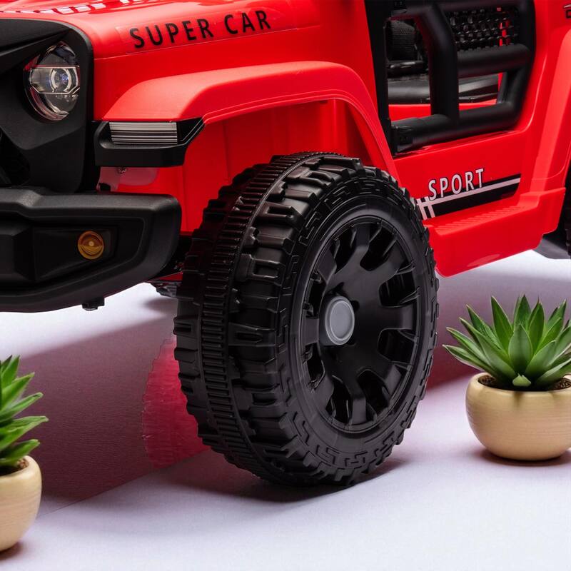 24V Kids Ride On Car with Remote Control, Four-Wheel Suspension, Bluetooth, MP3, LED Headlights for Kids 3 Years Old