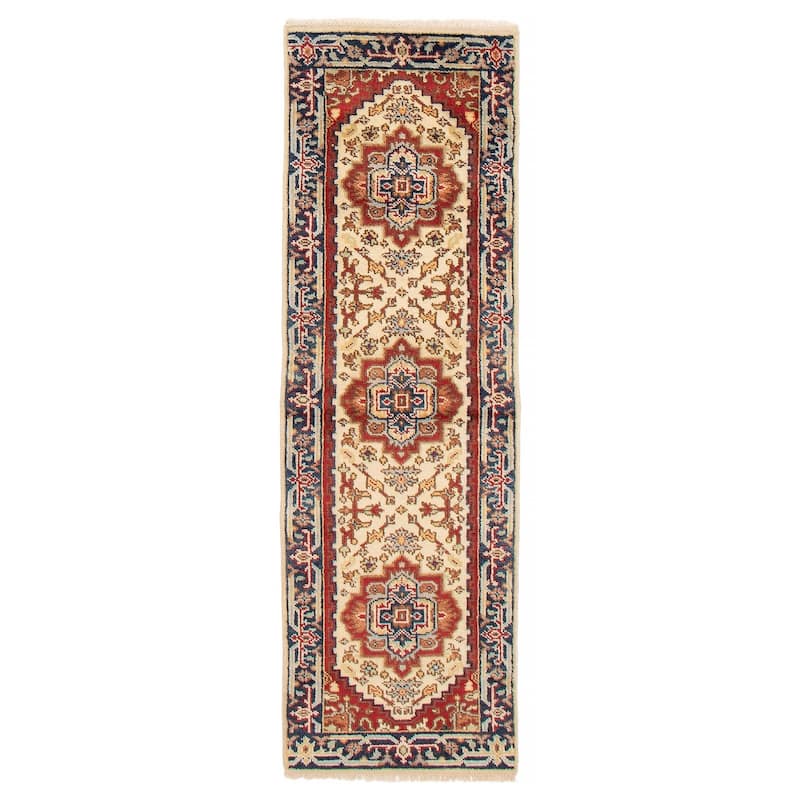 ECARPETGALLERY Hand-knotted Serapi Heritage Cream Wool Rug - 2'5 x 7'11 - Cream - 2'5 x 7'11