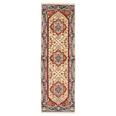ECARPETGALLERY Hand-knotted Serapi Heritage Cream Wool Rug - 2'5 x 7'11
