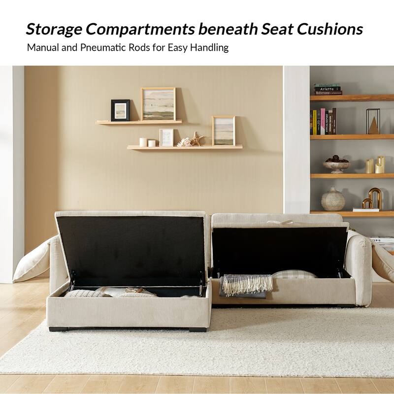 Cesare Modern 2-Piece Reversible Cushions Sectional with Storage by HULALA HOME
