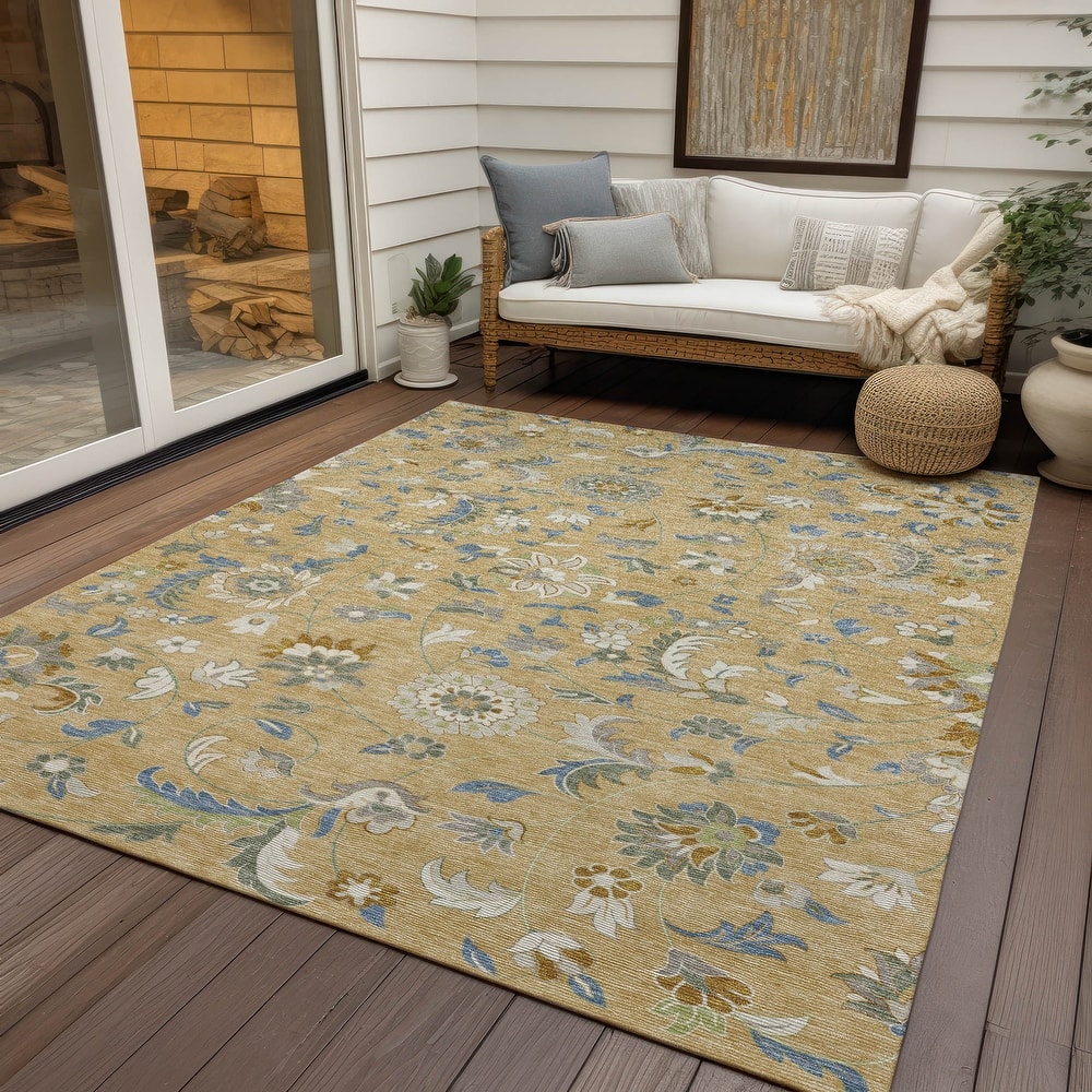 Machine Washable Indoor/ Outdoor Traditional Chantille Rug