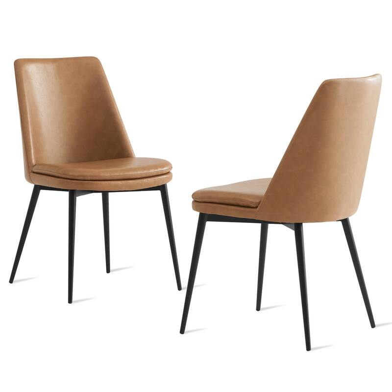 Ariel Mid-Century Upholsteried Dining Chair with Metal Legs Set of 2