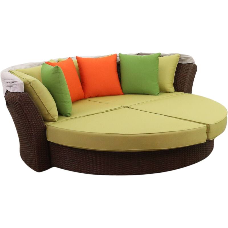 Courtyard Casual Green Eclipse Outdoor Expandable Daybed W/ Canopy