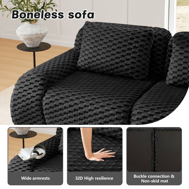 146" Modern L-Shaped Modular Sectional Sofa for Living Room,Flannelette Fabric,Oversized 4-Seater Couch