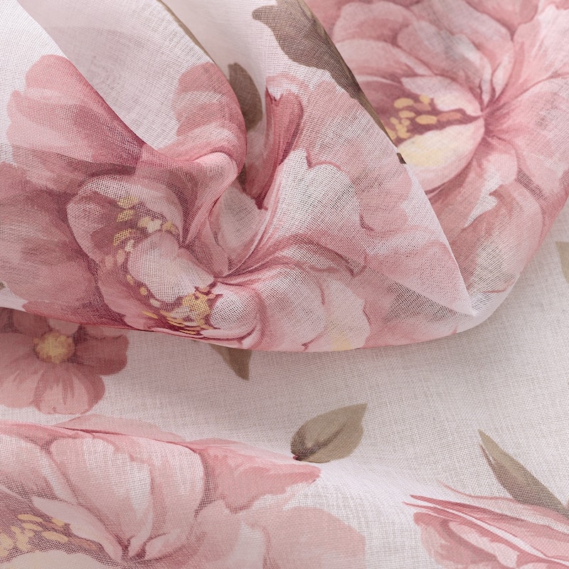 Ellie Floral Sheer Window Curtain Panel 84 inch or 95 inch
